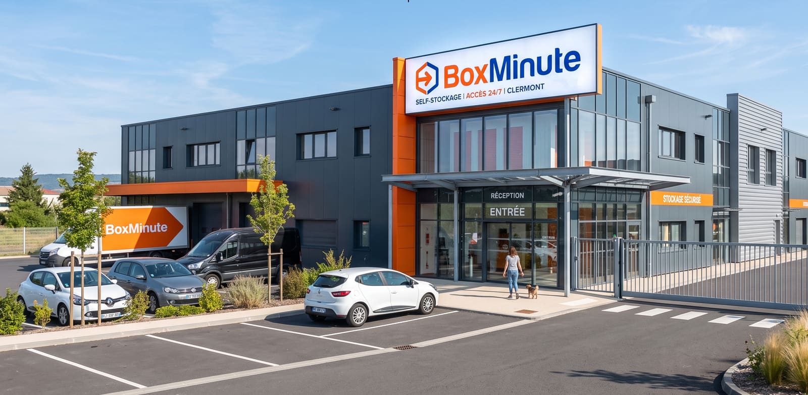 Façade et entrée du site BoxMinute à Clermont, dans l’Oise